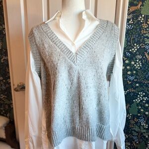 Altar'd State Light Gray V-Neck Sweater Vest